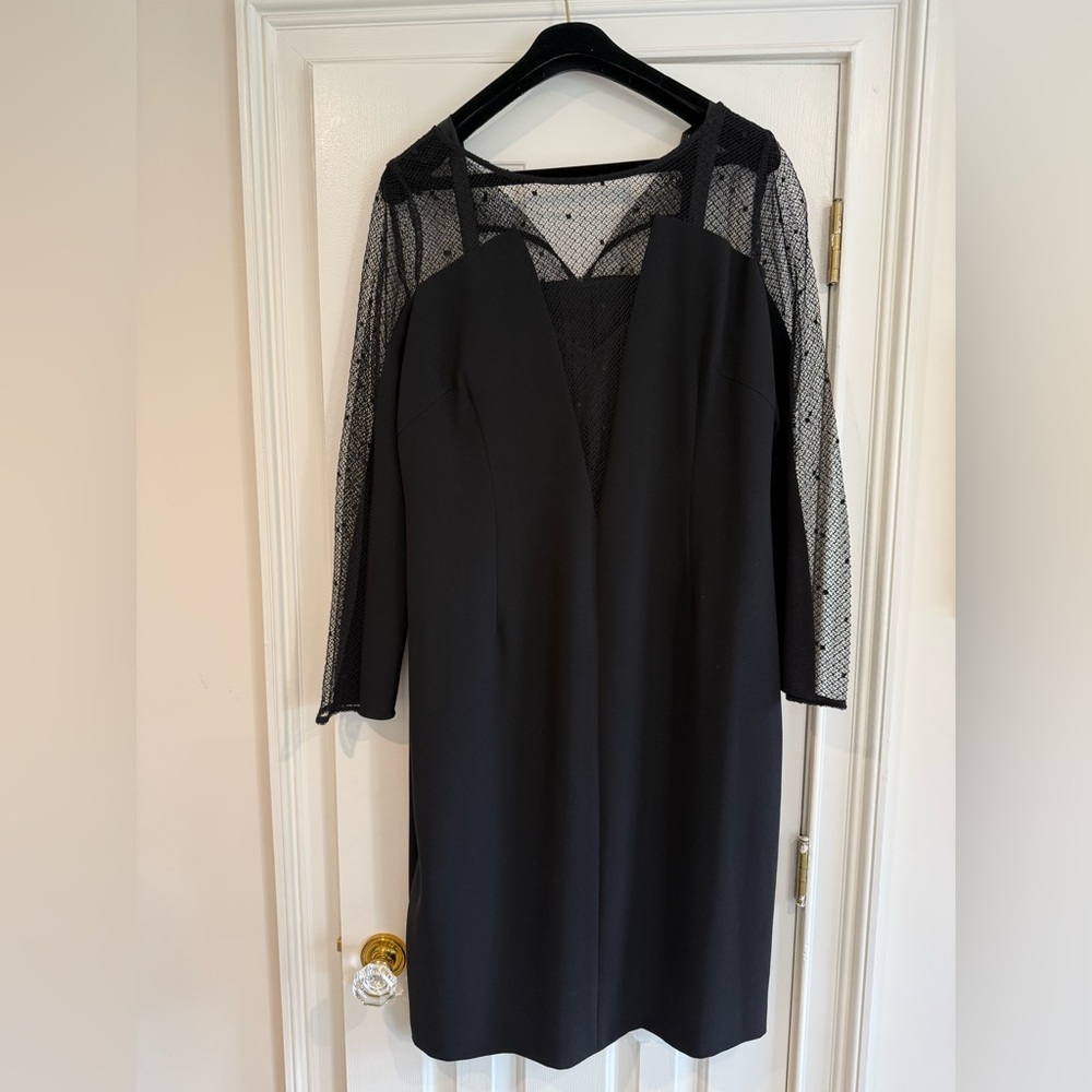 Marina Rinaldi Black Dress with Mesh Detail